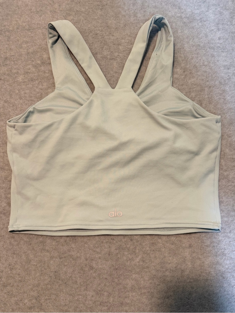ALO Airbrush Real Bra Crop Tank Light Blue With Pads Buttery Soft 87370 - Picture 5 of 9